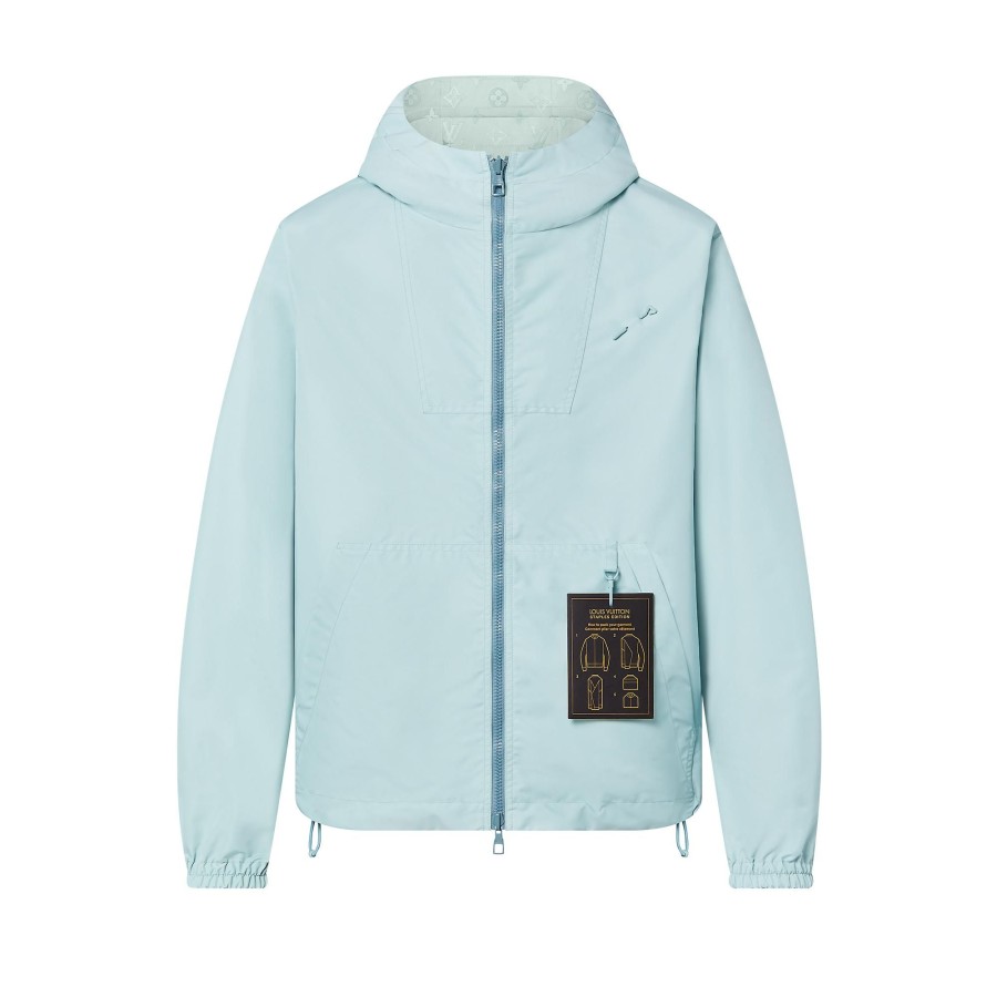 Men Louis Vuitton Coats And Outerwear | Monogram Reversible Windbreaker Sky Blue