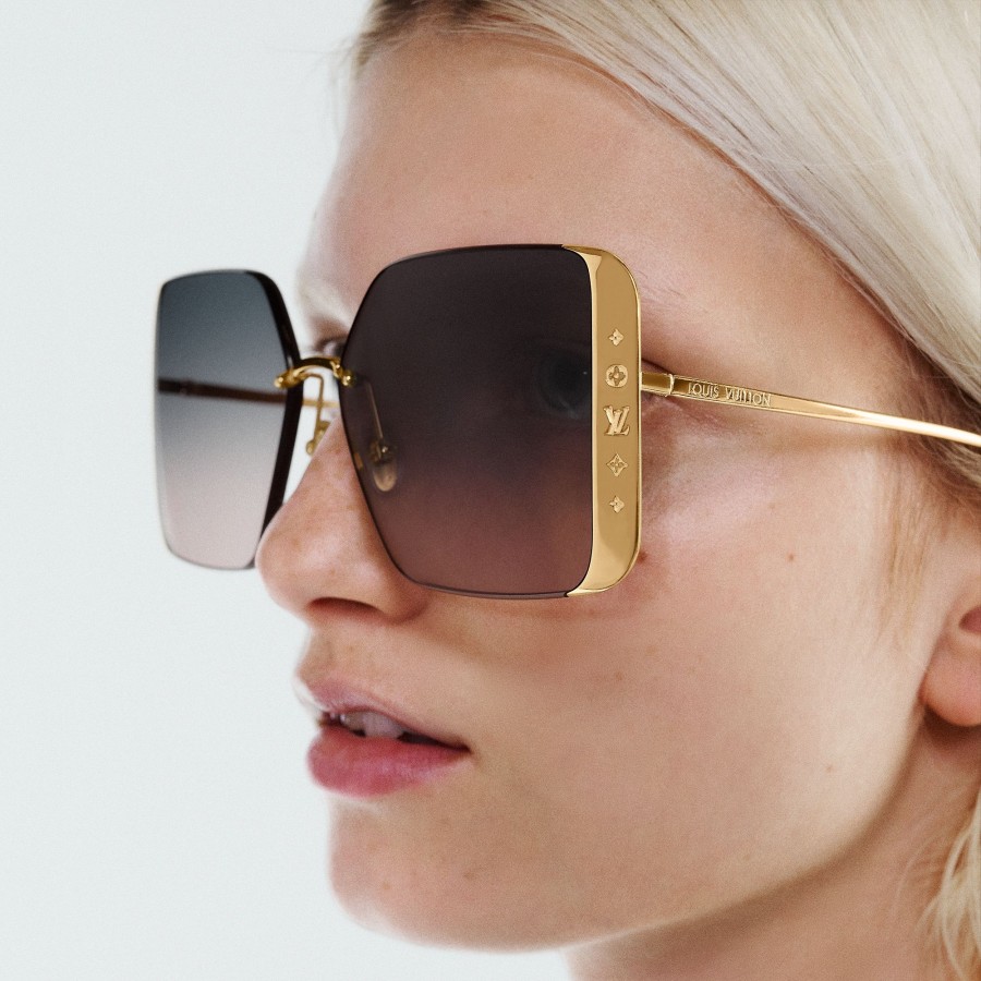 Women Louis Vuitton Sunglasses | Lv Moon Metal Square Sunglasses