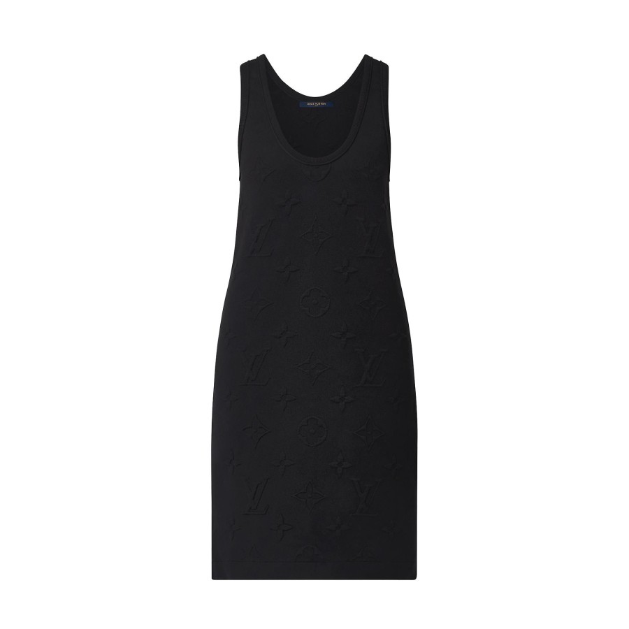 Women Louis Vuitton Knitwear | 3D Monogram Tank Dress Noir Blanc