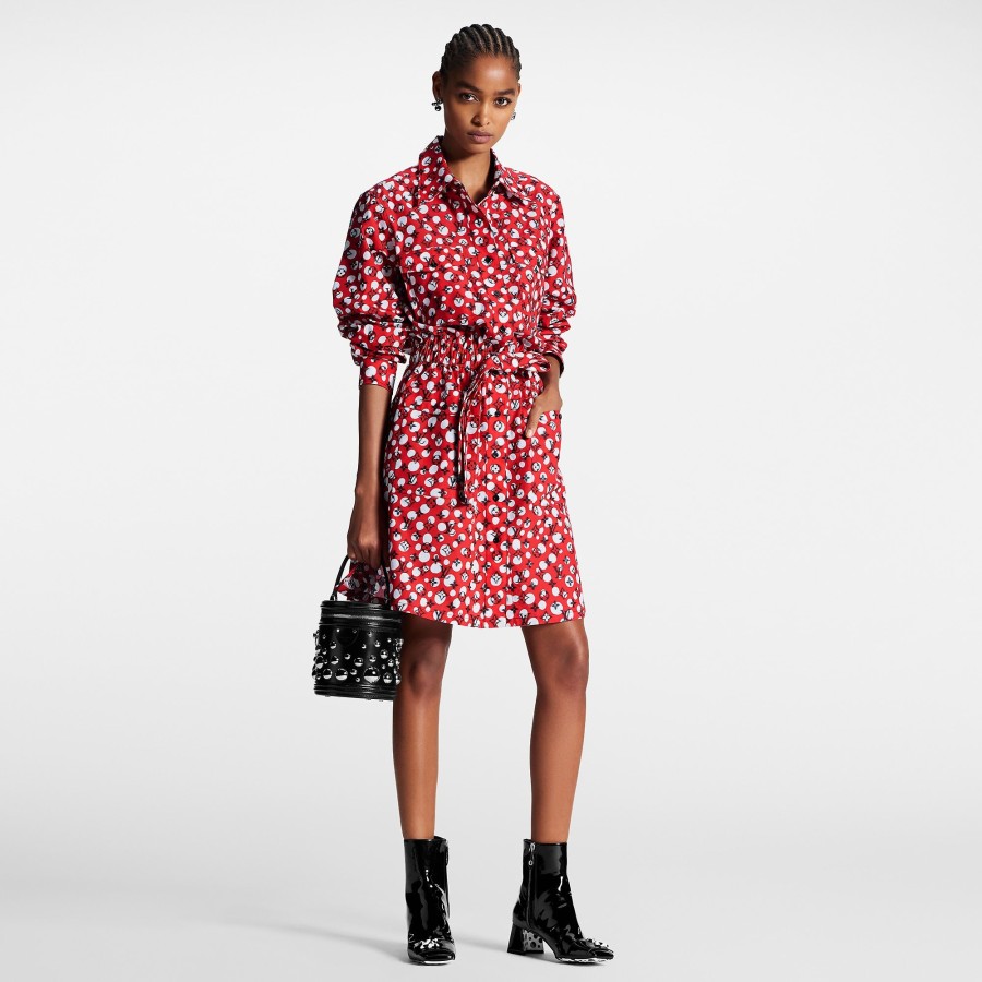 Women Louis Vuitton Dresses | Lv X Yk Infinity Dots Monogram Shirt Dress