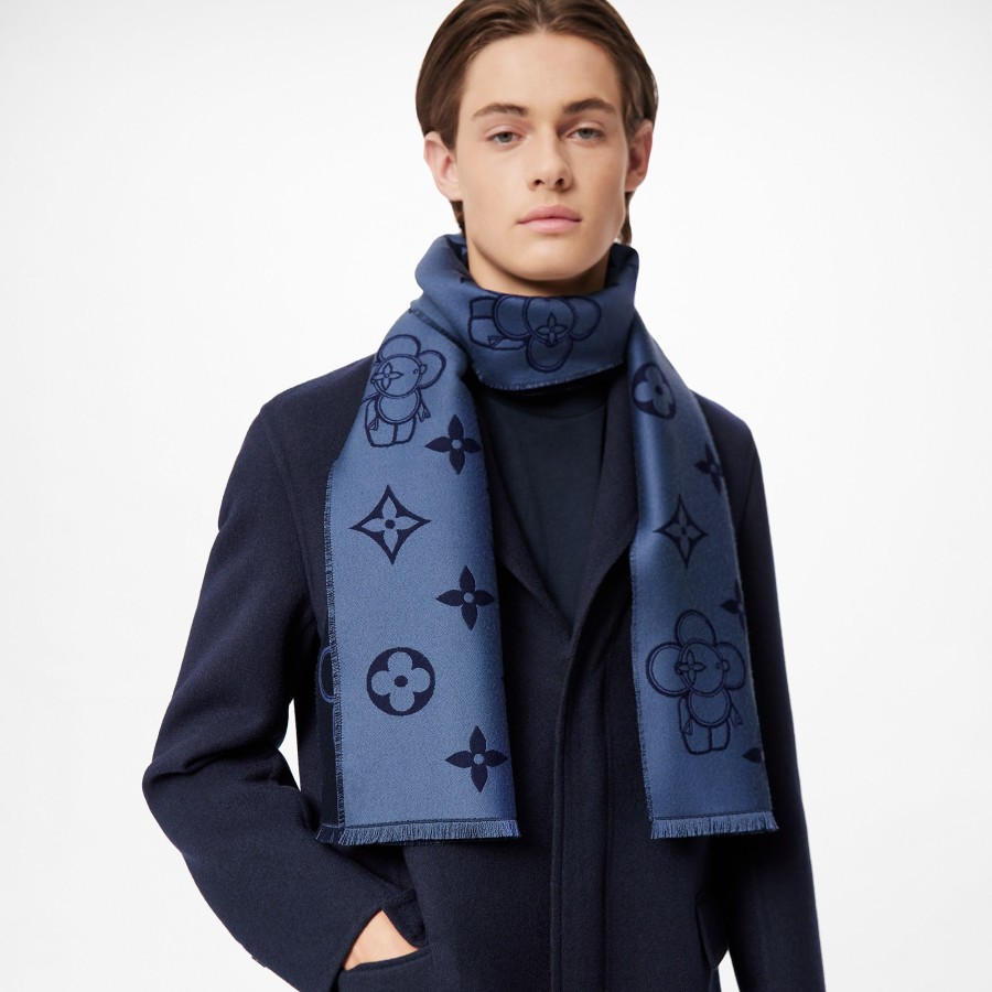 Men Louis Vuitton Scarves | Mng Vivienne Scarf Navy