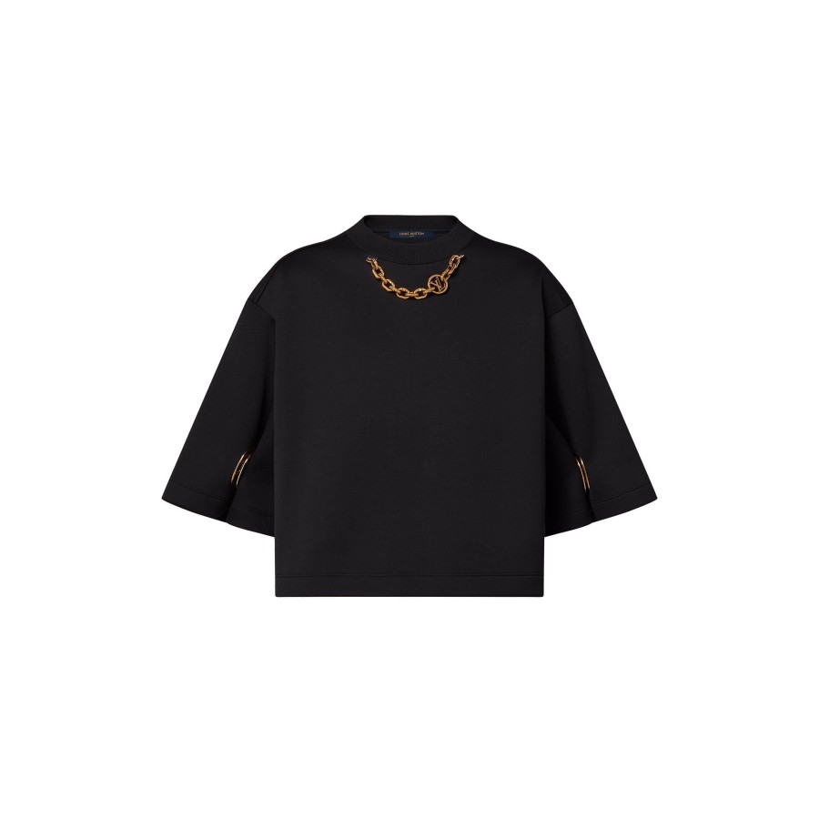 Women Louis Vuitton Tops | Giant Snap Button Crop Top