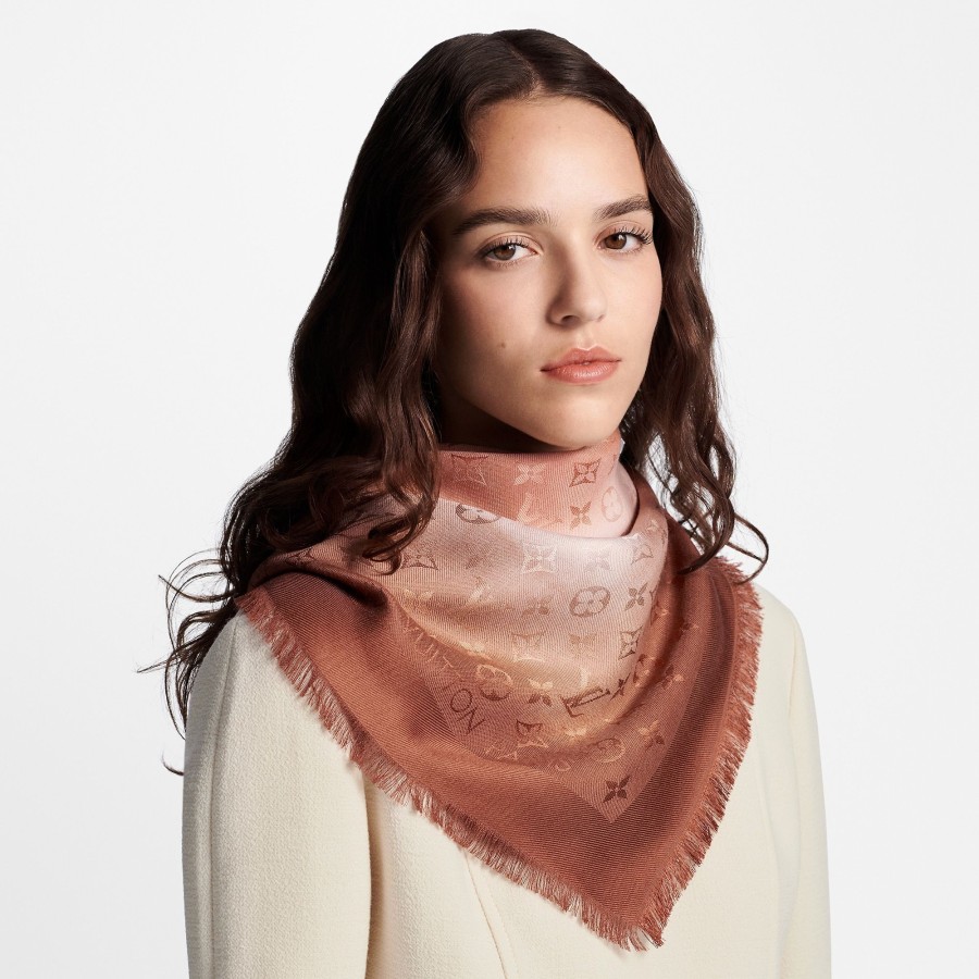 Women Louis Vuitton Shawls And Stoles | Lv Brush Shawl Beige Brown