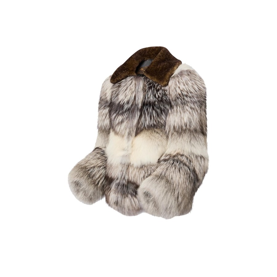 Women Louis Vuitton Coats And Jackets | Chunky Stripes Fox Fur Coat