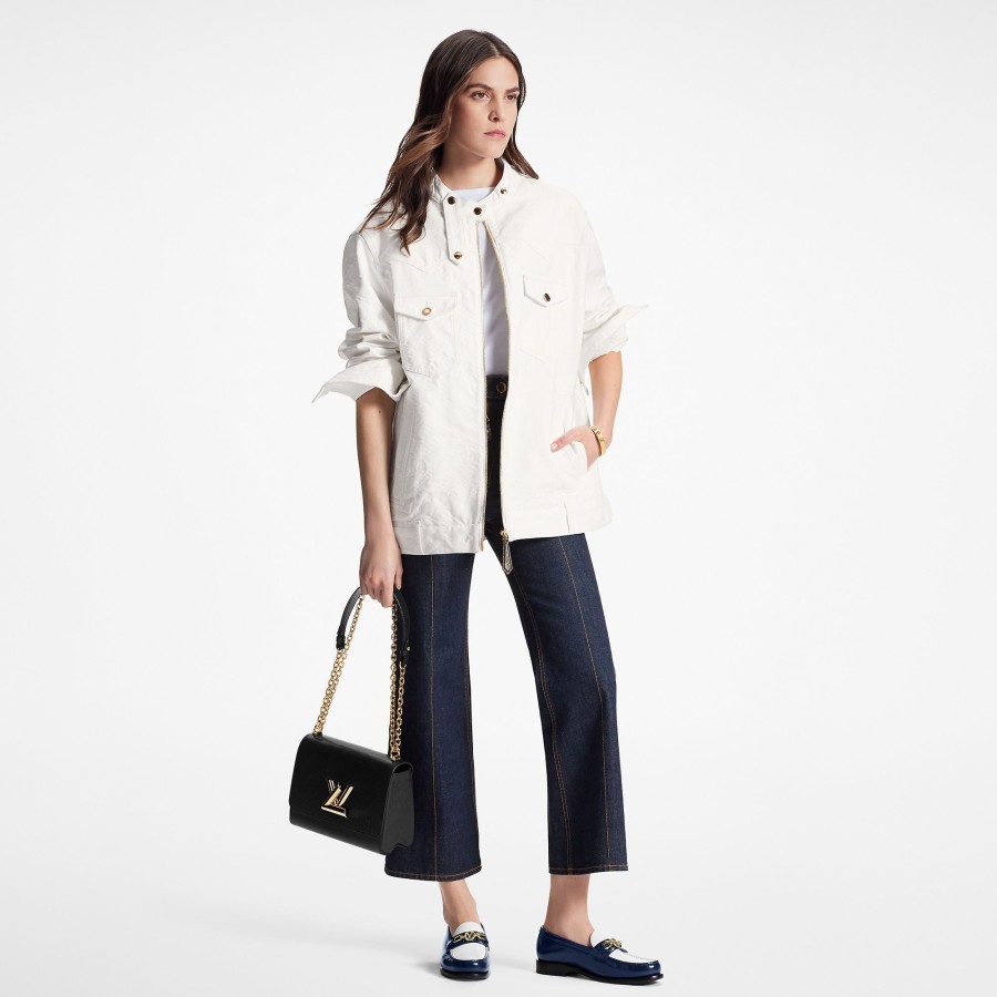 Women Louis Vuitton Coats And Jackets | Monogram Jacquard Zip-Up Denim Jacket