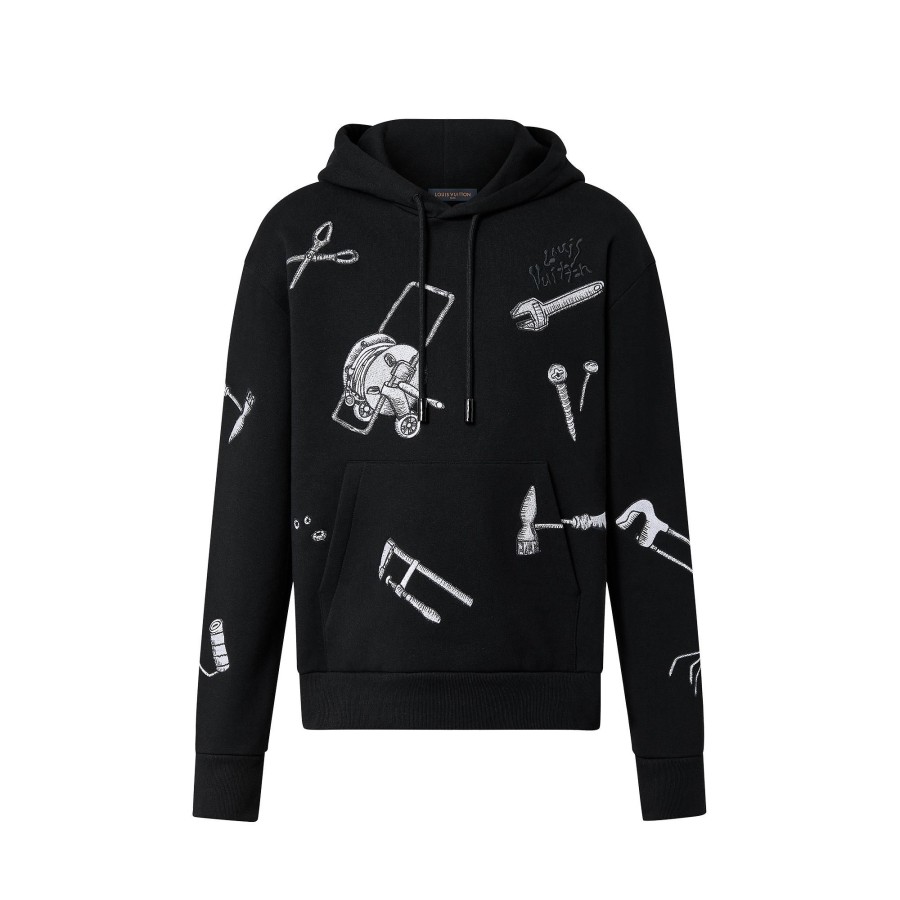 Men Louis Vuitton Knitwear And Sweatshirts | Lv Multi-Tools Embrodered Hoodie