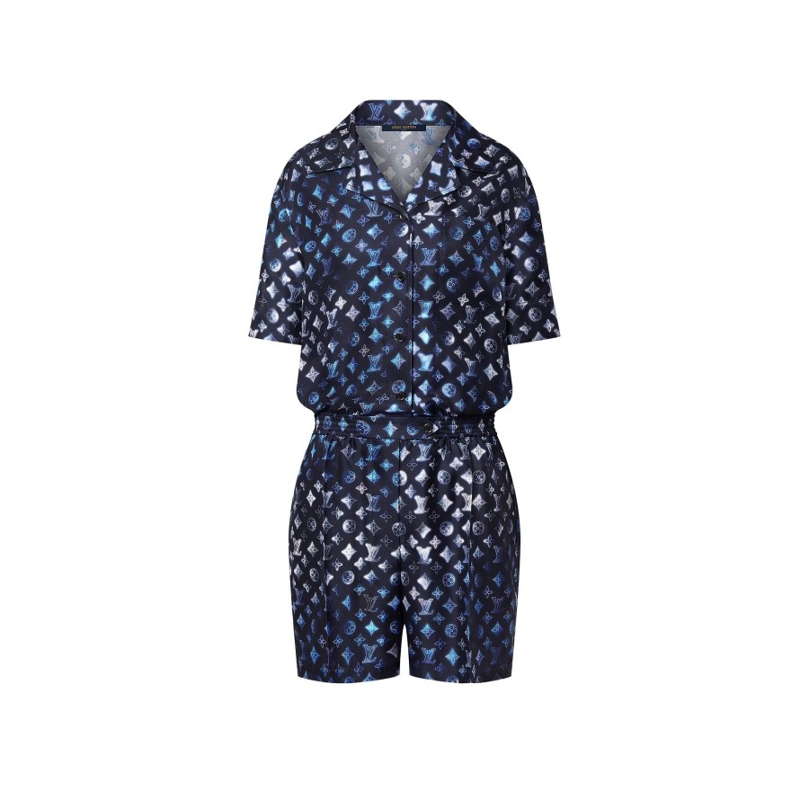 Women Louis Vuitton Pants | Mahina Monogram Short-Sleeved Playsuit