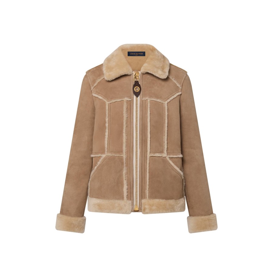 Women Louis Vuitton Coats And Jackets | Topstitched Shearling Coat