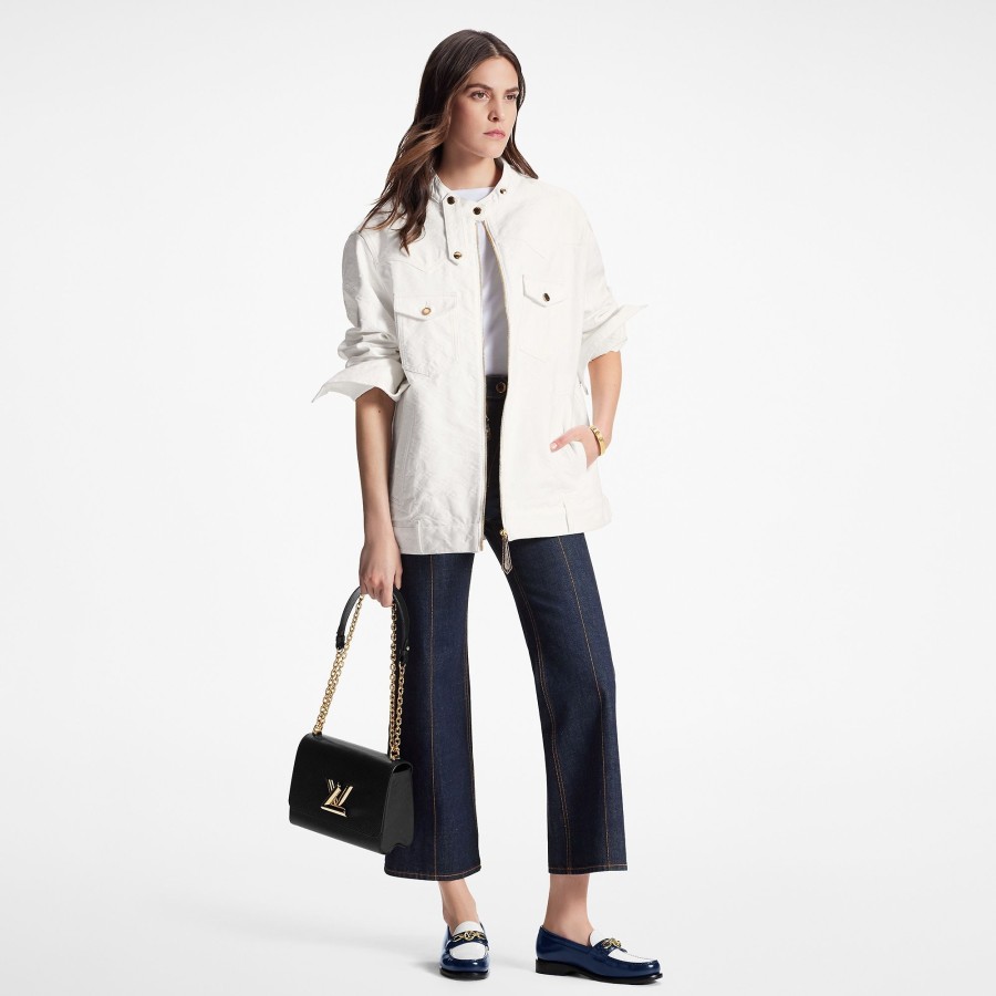 Women Louis Vuitton Denim | Monogram Jacquard Zip-Up Denim Jacket