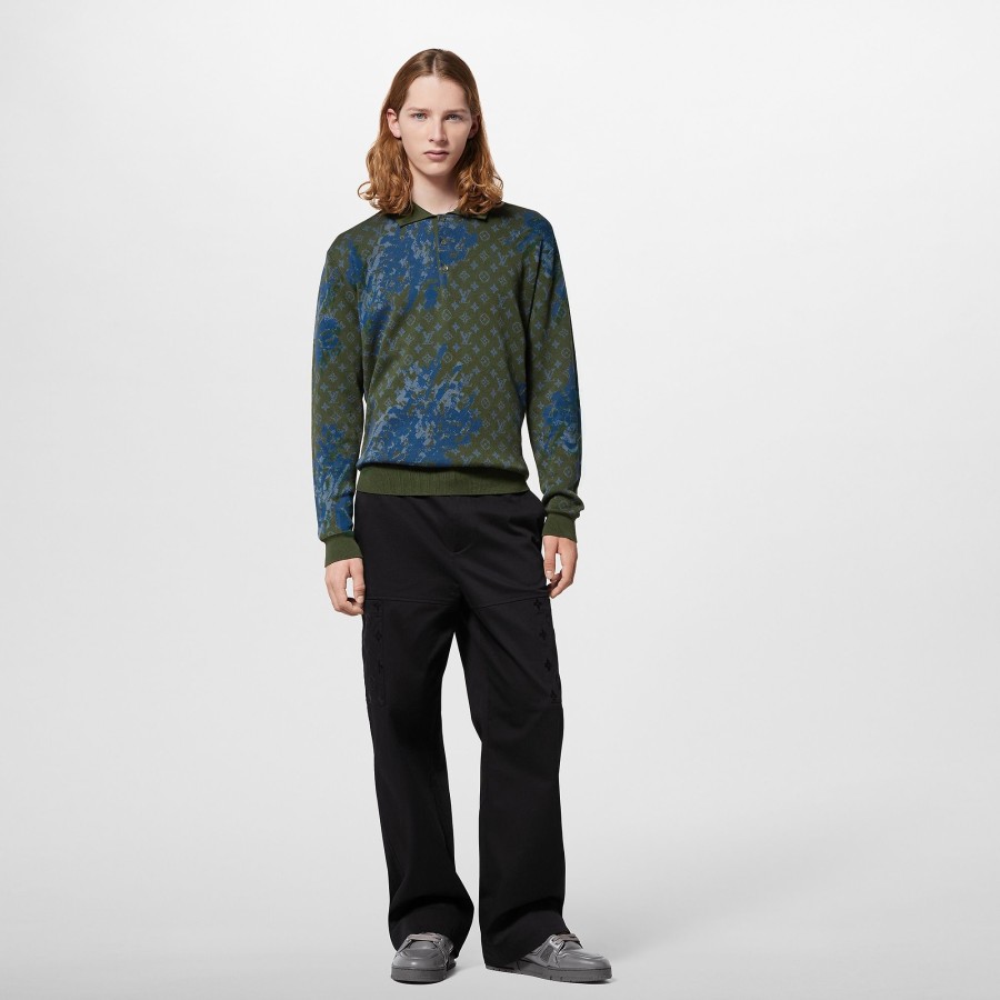 Men Louis Vuitton Knitwear And Sweatshirts | Monogram Long-Sleeved Knitted Polo