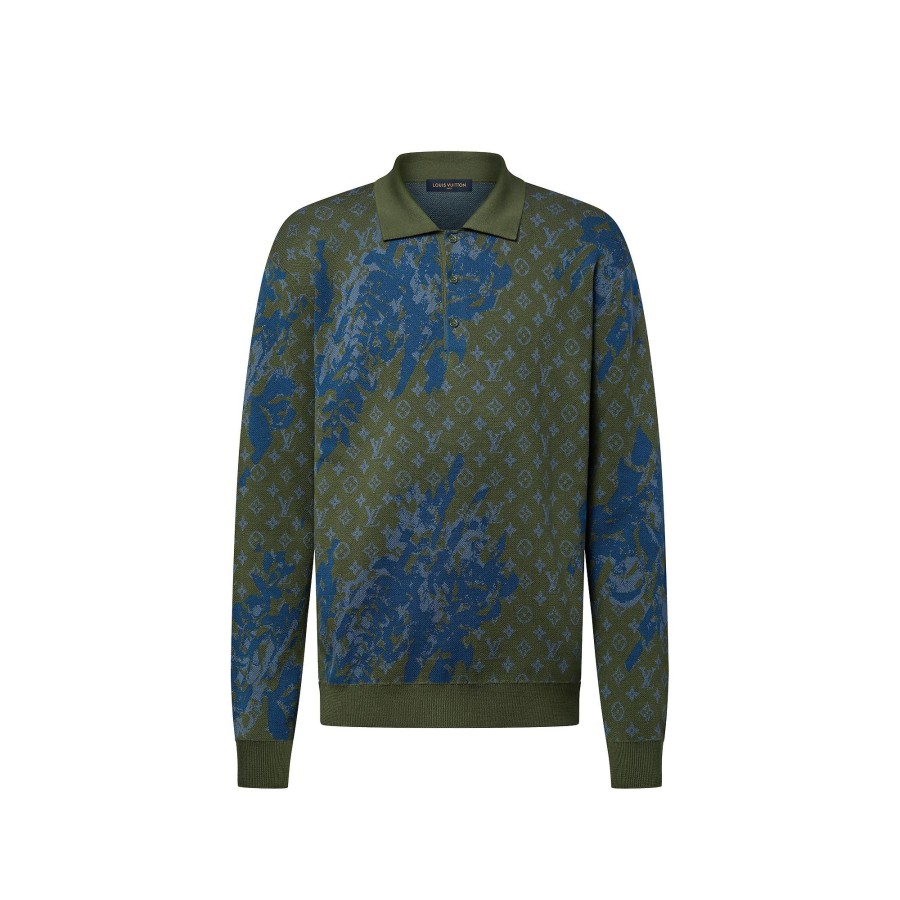 Men Louis Vuitton Knitwear And Sweatshirts | Monogram Long-Sleeved Knitted Polo