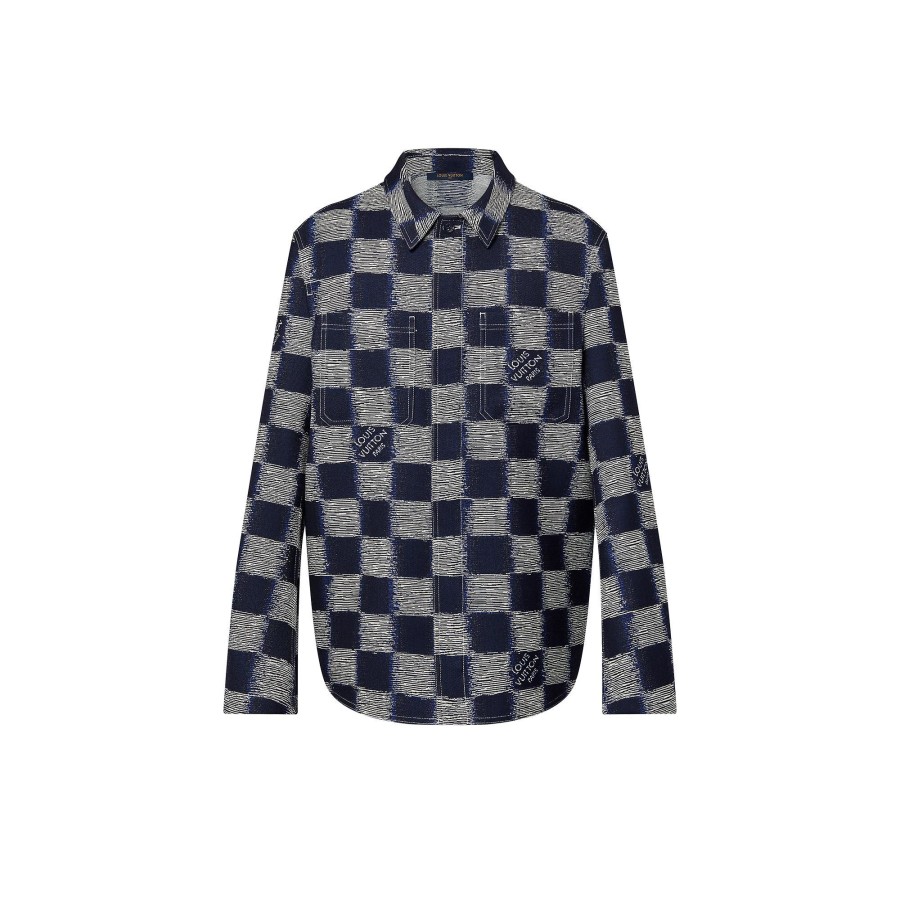 Men Louis Vuitton Shirts | Damier Wool Overshirt