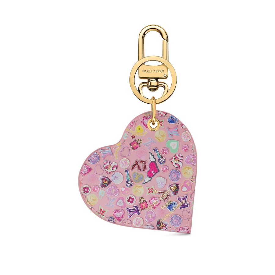 Women Louis Vuitton Key Holders And Bag Charms | Love Lock Heart Key Holder