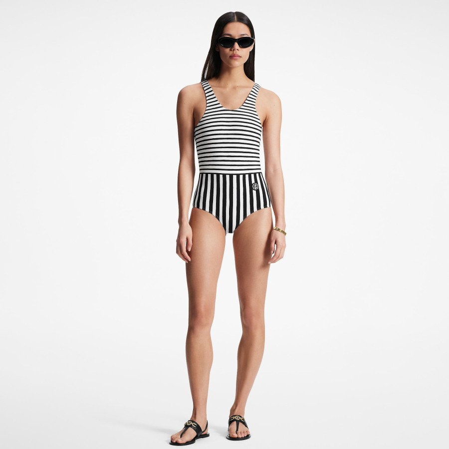 Women Louis Vuitton Swimwear | Mixed Stripes One-Piece Swimsuit