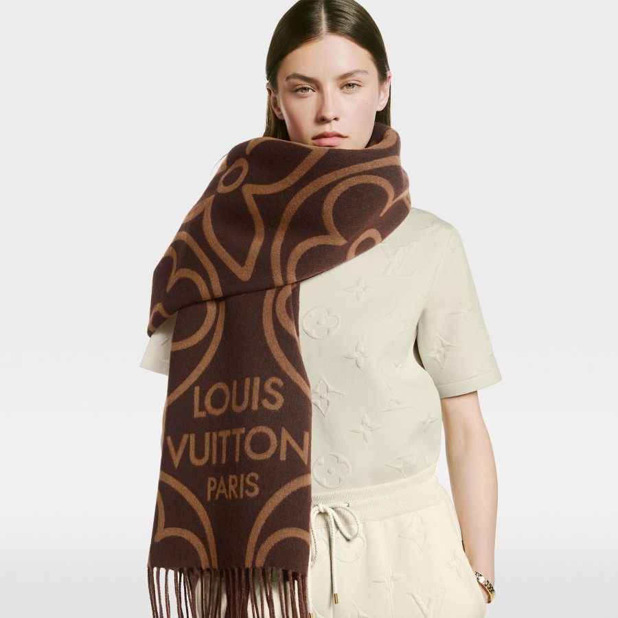 Women Louis Vuitton Scarves | Lv In Bloom Scarf Brown