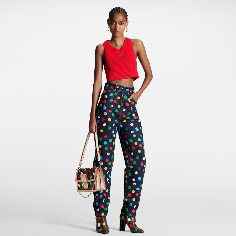 Women Louis Vuitton Denim | Lv X Yk Painted Dots Jeans