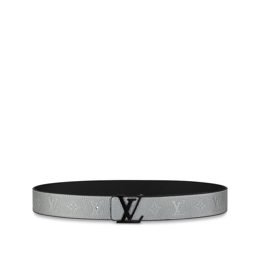 Men Louis Vuitton Belts | Lv Initials 40Mm Reversible Belt Silver