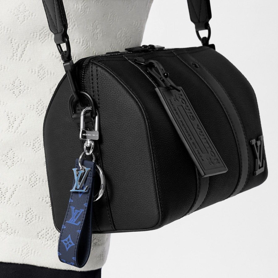 Men Louis Vuitton Key Holders And Bag Charms | Lv Shadow Dragonne Key Holder And Bag Charm Blue