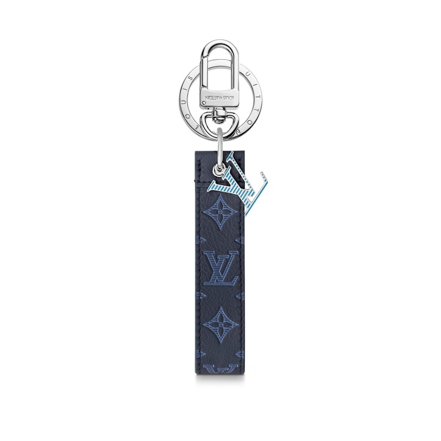 Men Louis Vuitton Key Holders And Bag Charms | Lv Shadow Dragonne Key Holder And Bag Charm Blue