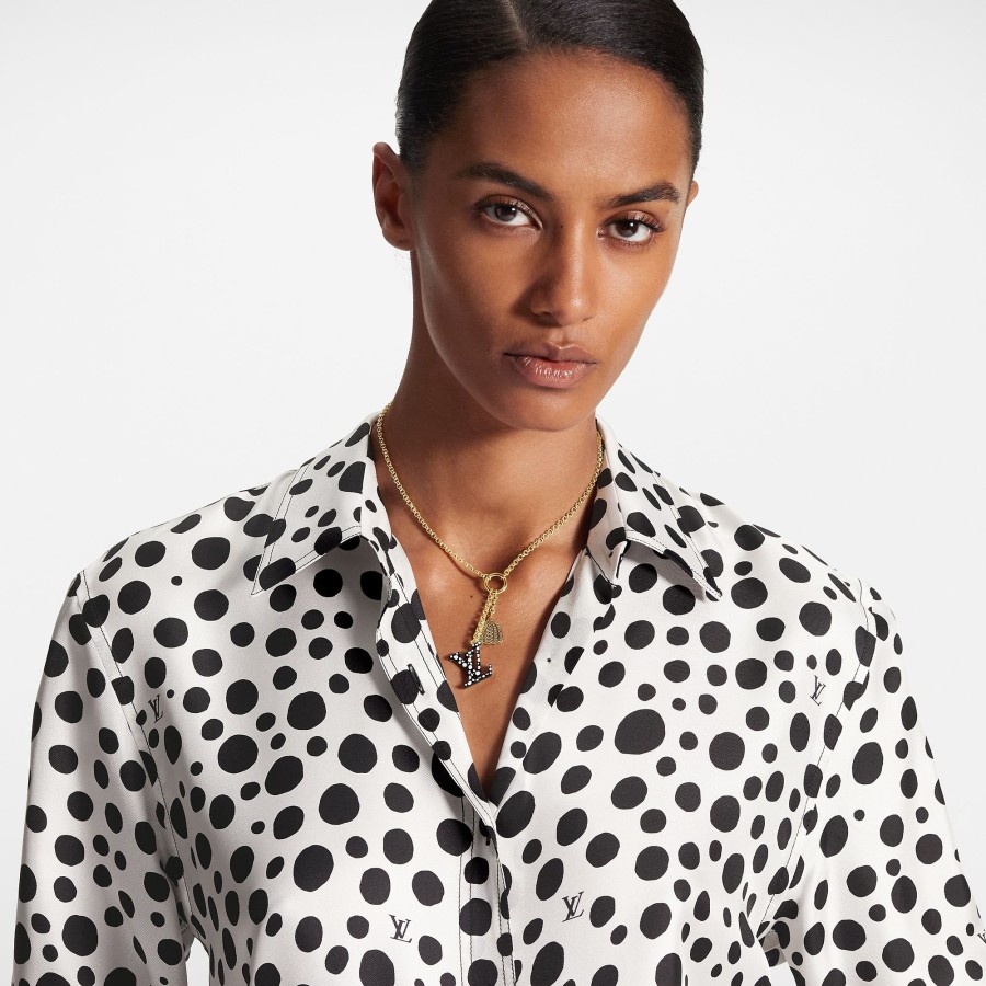 Women Louis Vuitton Necklaces And Pendants | Lv X Yk Lv Iconic Infinity Dots Necklace Black White