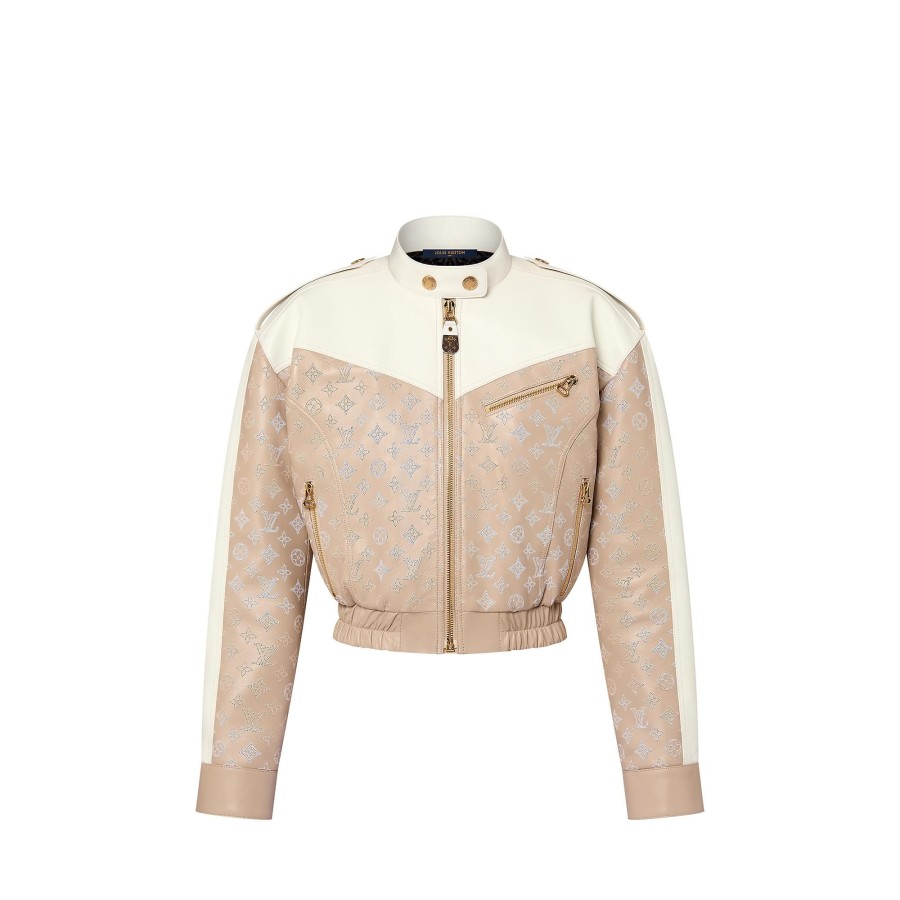 Women Louis Vuitton Coats And Jackets | Cropped Mahina Monogram Leather Jacket