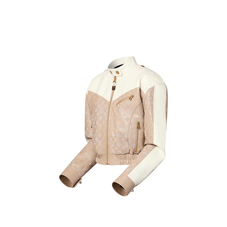 Women Louis Vuitton Coats And Jackets | Cropped Mahina Monogram Leather Jacket