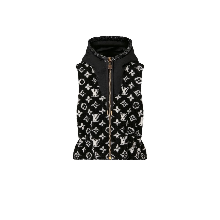 Women Louis Vuitton Coats And Jackets | Sleeveless Hooded Monogram Teddy Jacket