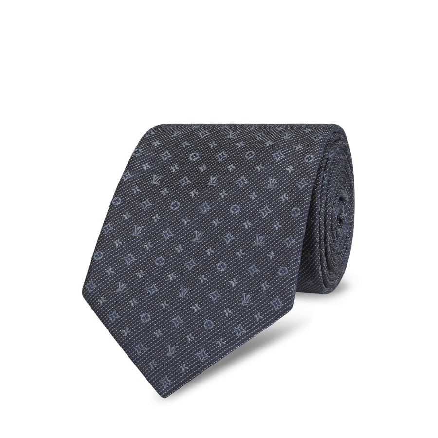 Men Louis Vuitton Ties And Pocket Squares | Monogram Classic Tie Grey