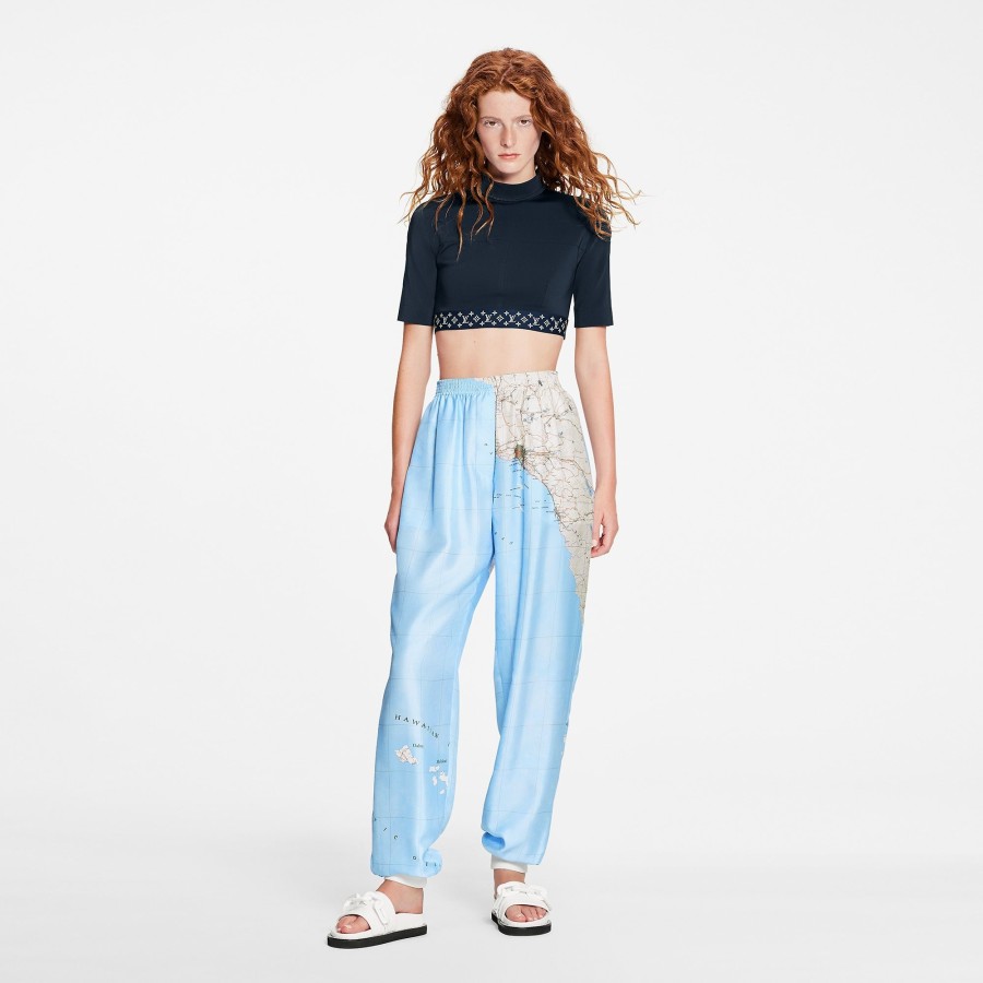 Women Louis Vuitton Pants | Map Print Lounge Pants