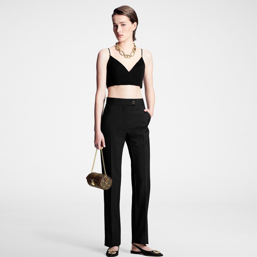 Women Louis Vuitton Pants | Jewel Button Tuxedo Pants Black