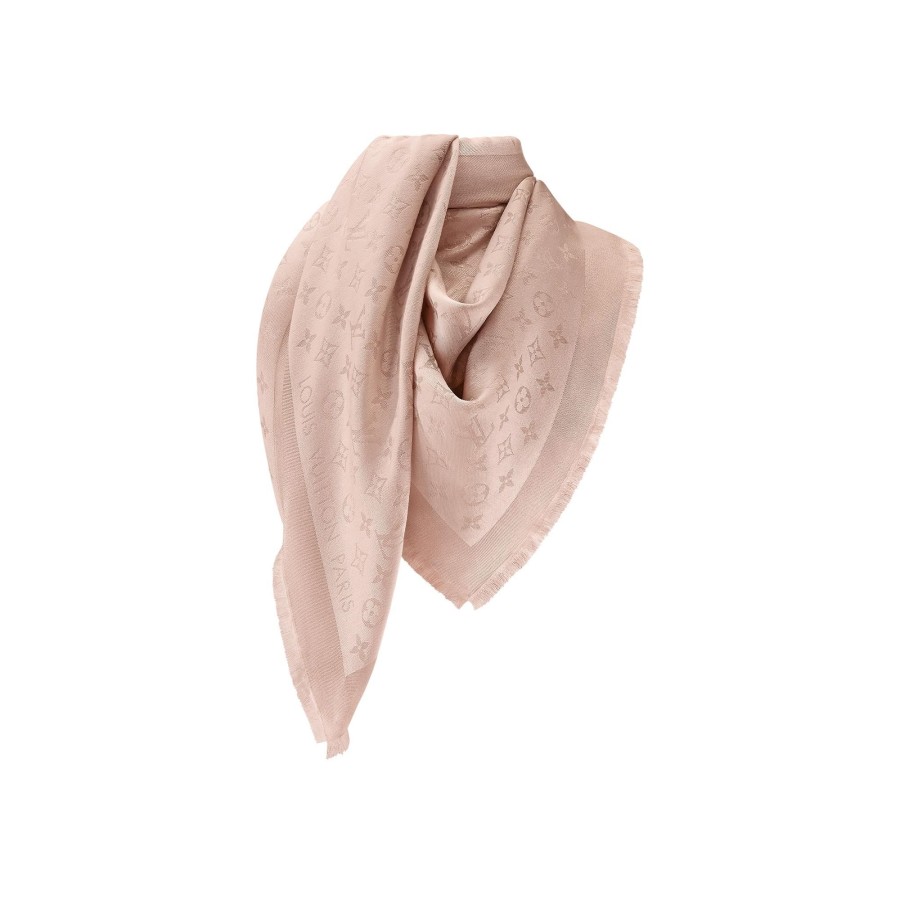 Women Louis Vuitton Shawls And Stoles | Monogram Shine Shawl Powder