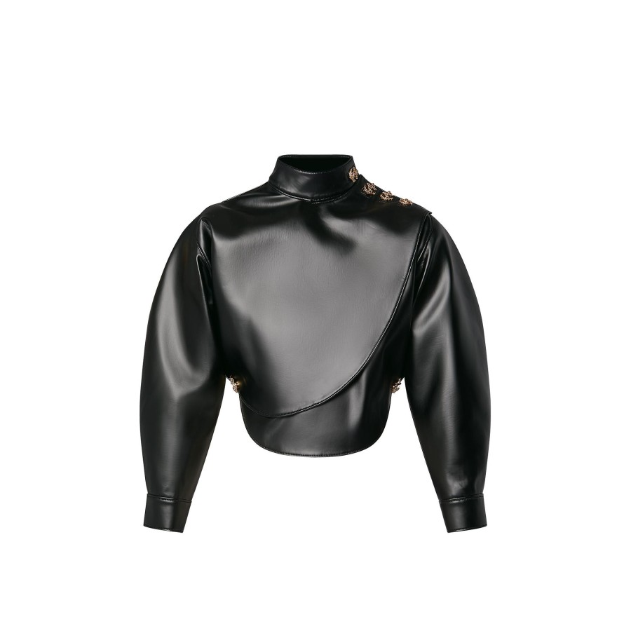 Women Louis Vuitton Tops | Faux Leather Circle Top