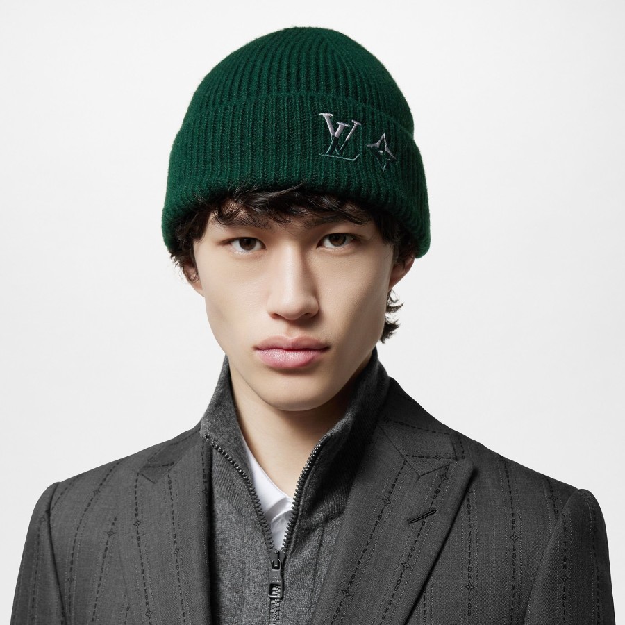 Men Louis Vuitton Hats And Gloves | Lv Dual Beanie Dark Green