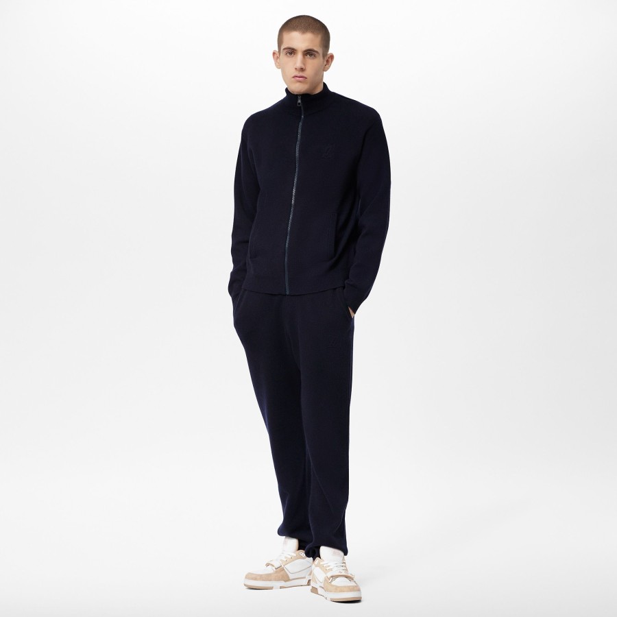 Men Louis Vuitton Knitwear And Sweatshirts | Lvse Inside-Out Zipped Through Cashmere Cardigan Blue