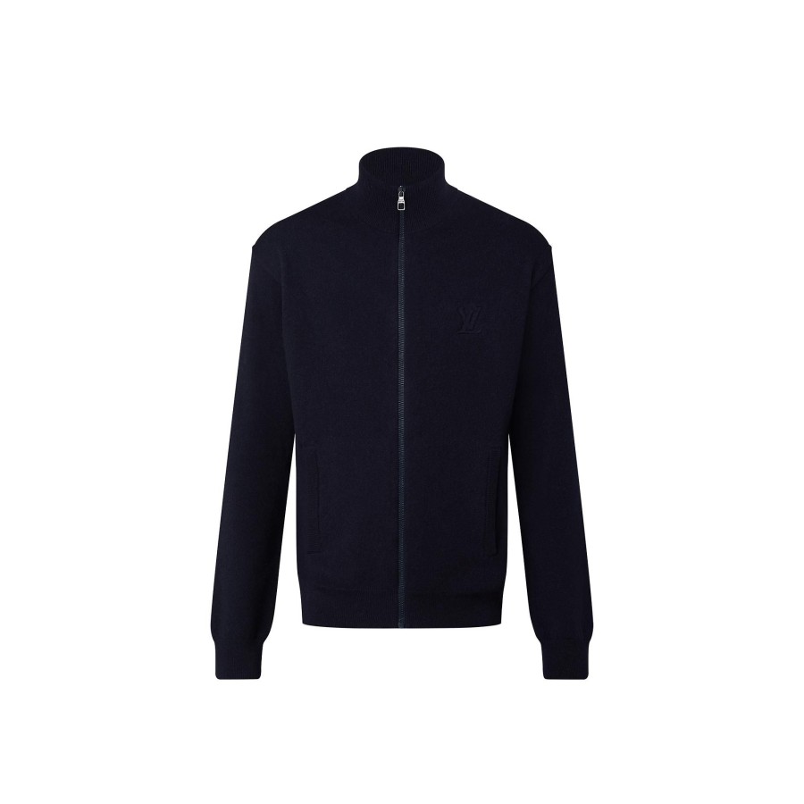 Men Louis Vuitton Knitwear And Sweatshirts | Lvse Inside-Out Zipped Through Cashmere Cardigan Blue