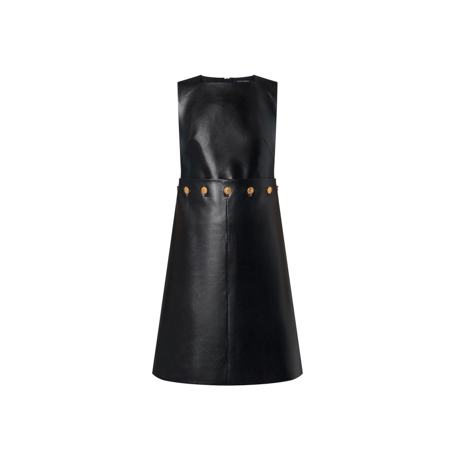 Women Louis Vuitton Dresses | Button Waist Leather Dress