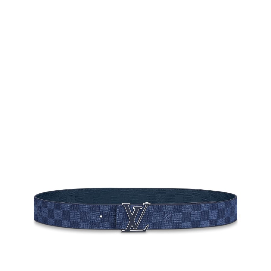 Men Louis Vuitton Belts | Lv Initiales 40Mm Reversible Belt Blue