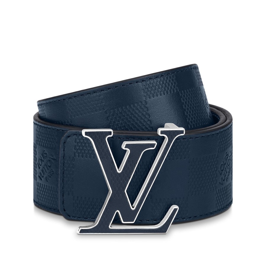 Men Louis Vuitton Belts | Lv Initiales 40Mm Reversible Belt Blue