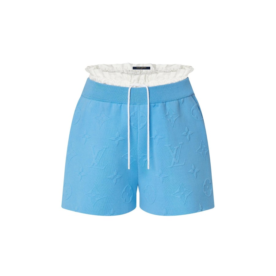 Women Louis Vuitton Skirts And Shorts | 3D Monogram Trompe L'Oeil Mini Shorts Hard Blue