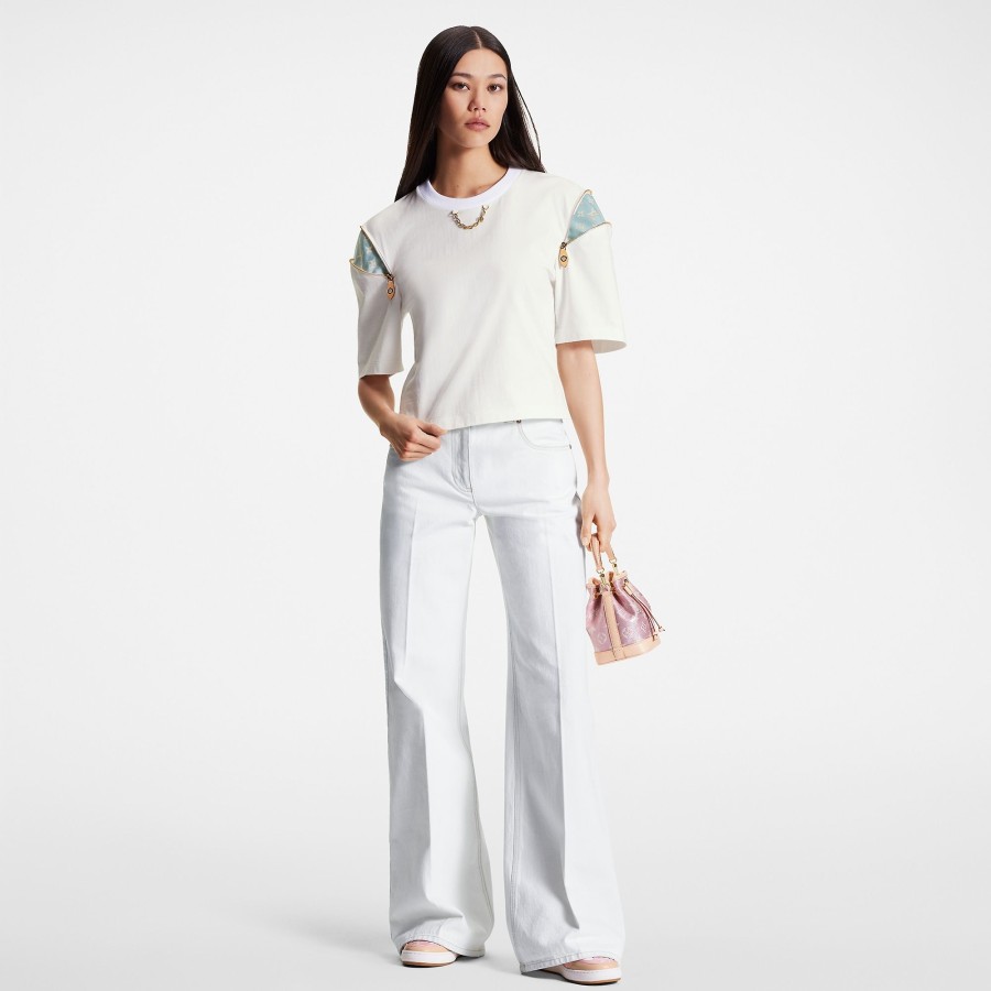 Women Louis Vuitton Tops | Zipper Sleeve T-Shirt