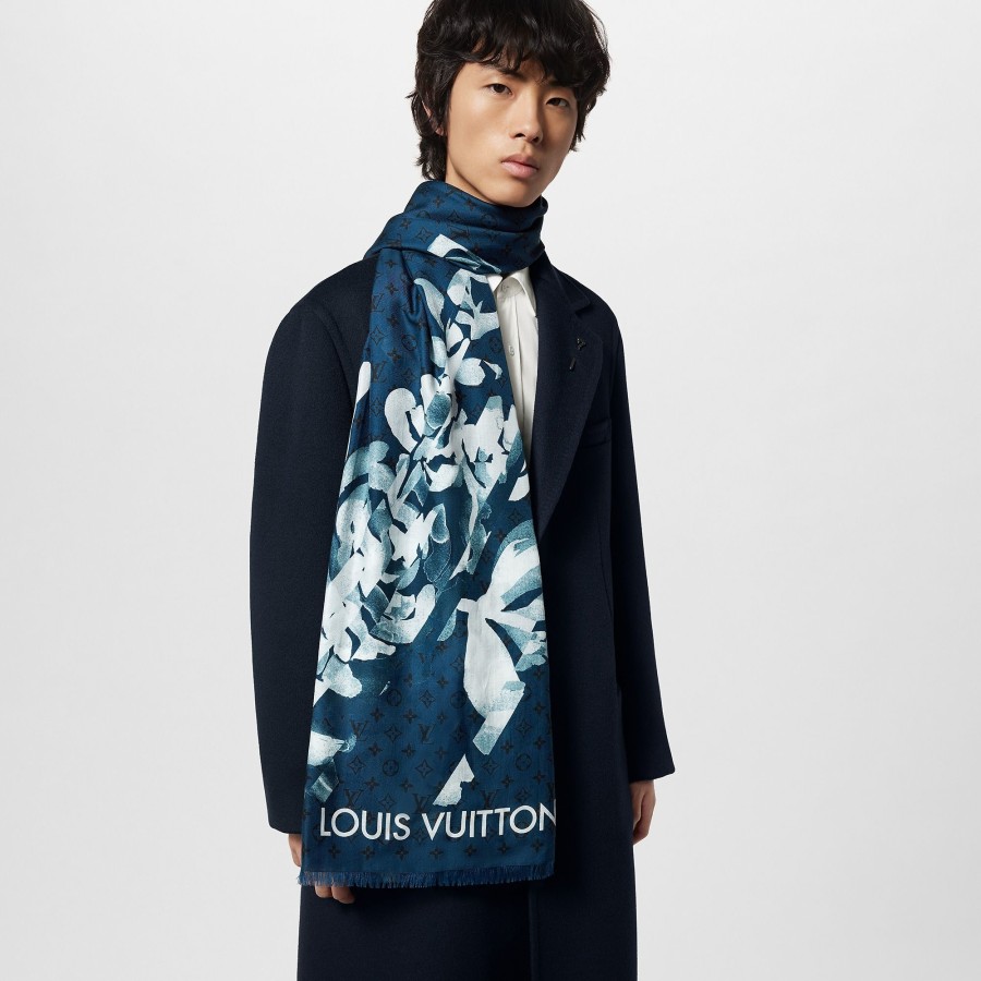 Men Louis Vuitton Scarves | Monogram Flower Stole