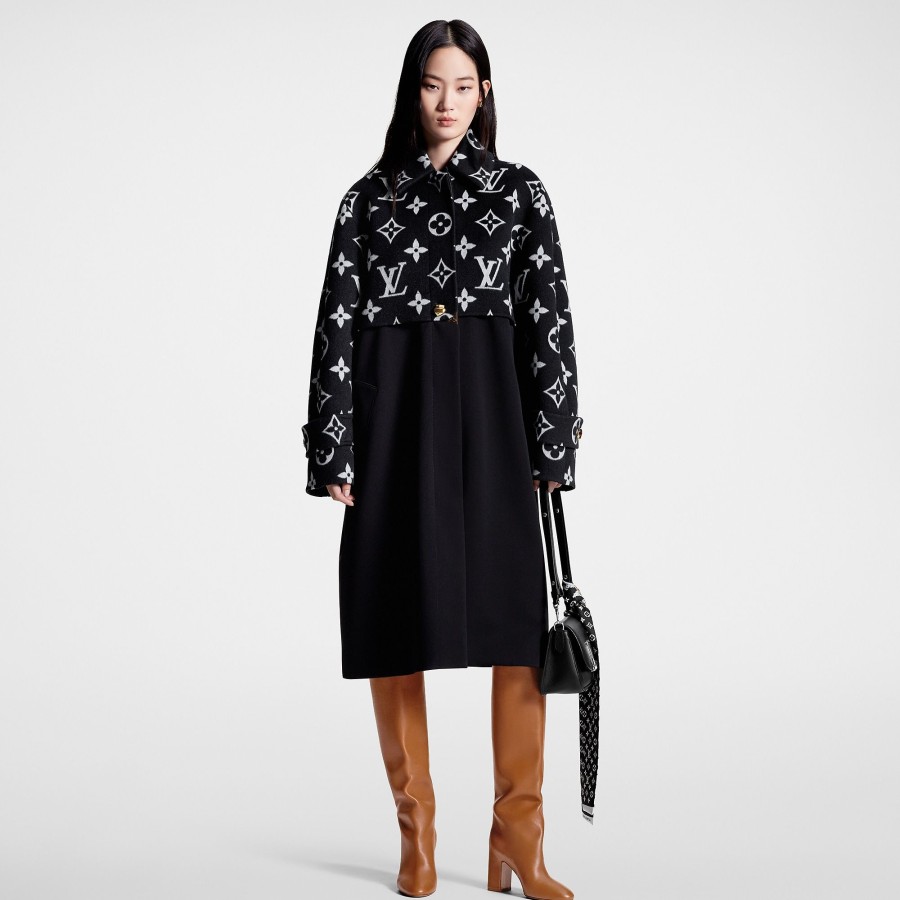 Women Louis Vuitton Coats And Jackets | Oversized Monogram Accent Coat