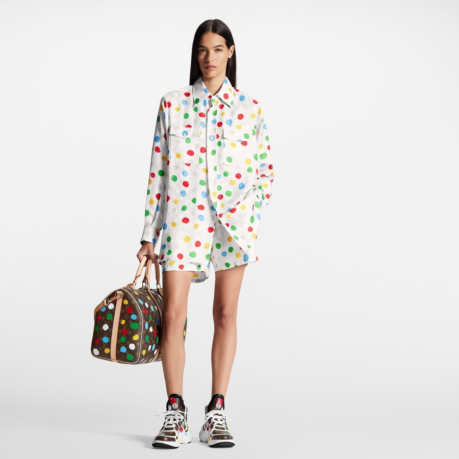 Women Louis Vuitton Tops | Lv X Yk Painted Dots Masculine Shirt