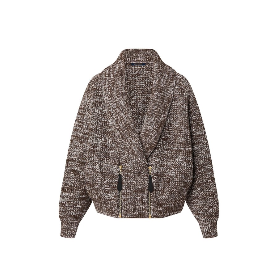 Women Louis Vuitton Coats And Jackets | Zip-Up Shawl Collar Cardigan