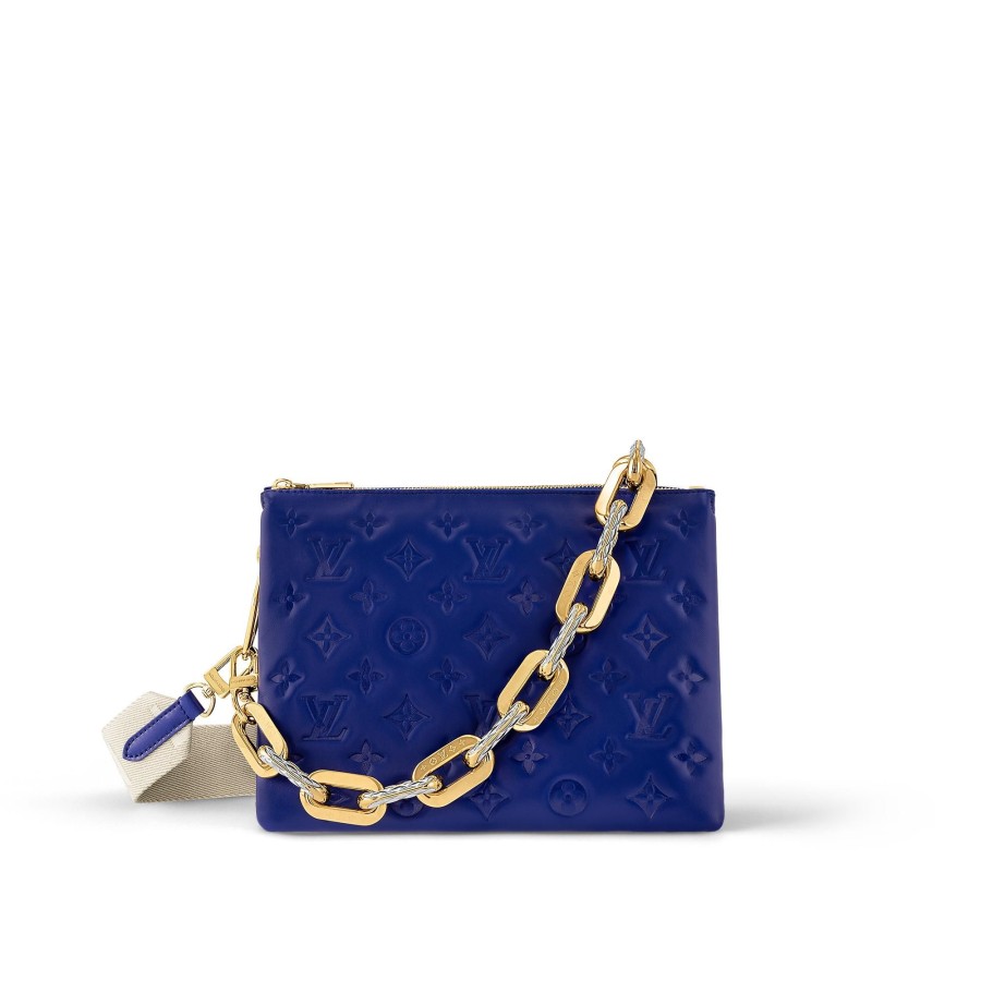 Women Louis Vuitton Chain Bags And Clutches | Coussin Pm Smalt Blue