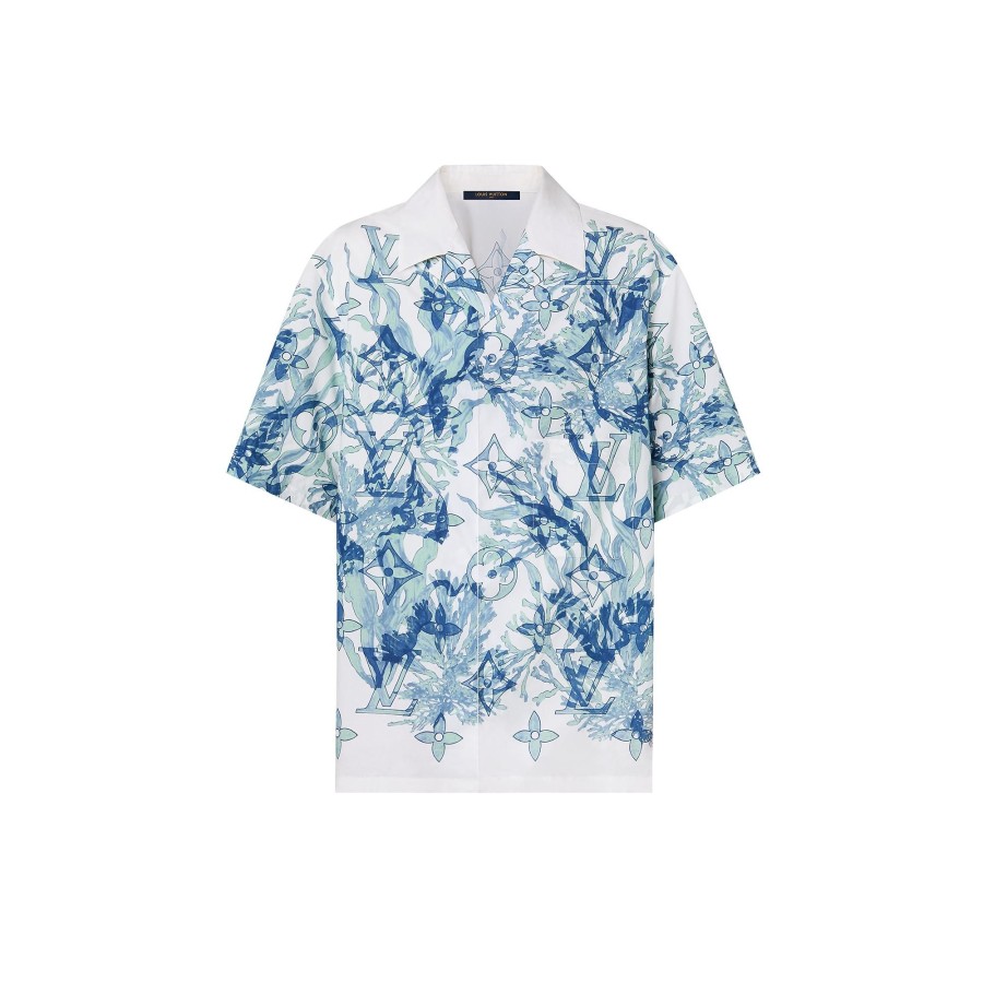 Men Louis Vuitton Shirts | Graphic Short-Sleeved Cotton Shirt