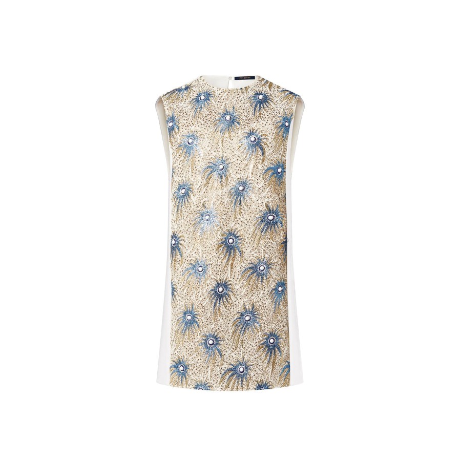 Women Louis Vuitton Dresses | Swarovski Embroidered Swirls Mini Dress