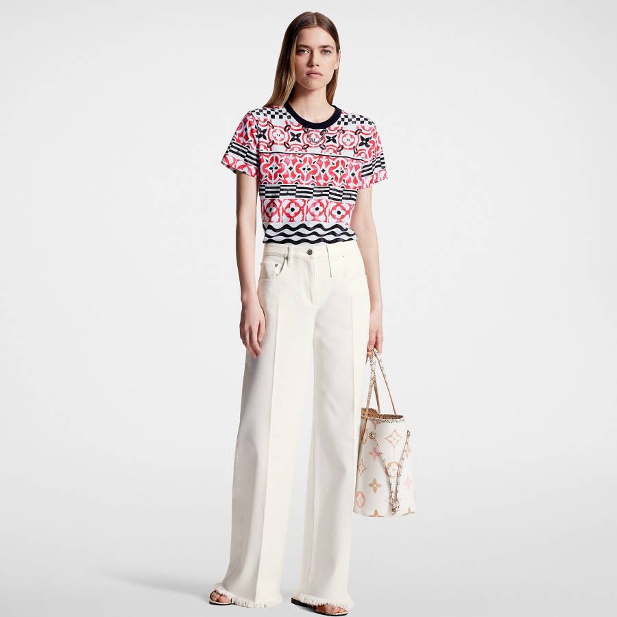 Women Louis Vuitton Tops | Monogram Tile T-Shirt