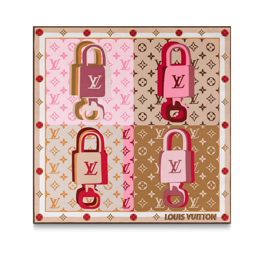 Women Louis Vuitton Silk Squares And Bandeaus | Lv Unlocked Square 45 Brown