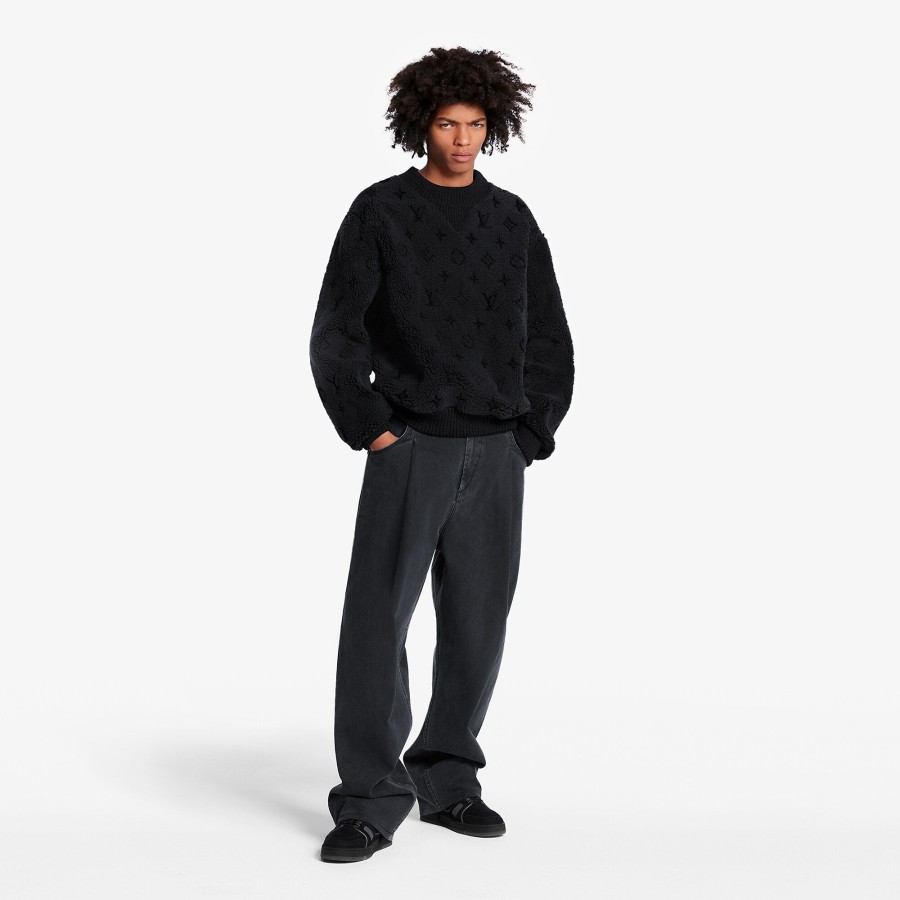 Men Louis Vuitton Knitwear And Sweatshirts | Monogram Shearling Crewneck